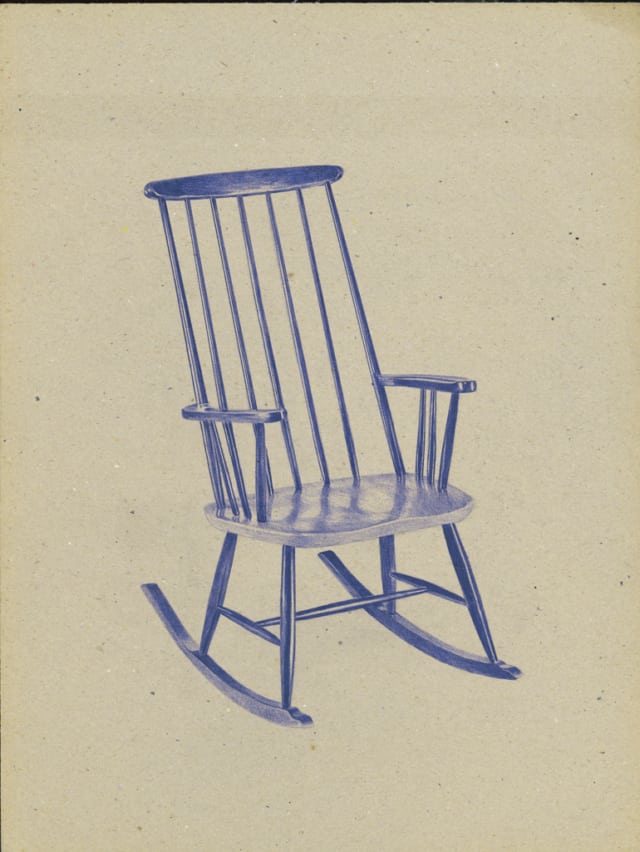 Fauteuil (XIXème siècle) Shaker, 2016 Stylo à bille sur carton 40 x 30 cm, KO-1622 ©KONRAD