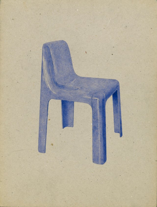 Chaise Ozoo, 1937 Marc Berthier, 2016 Stylo à bille sur carton 40 x 30 cm, KO-1631 ©KONRAD