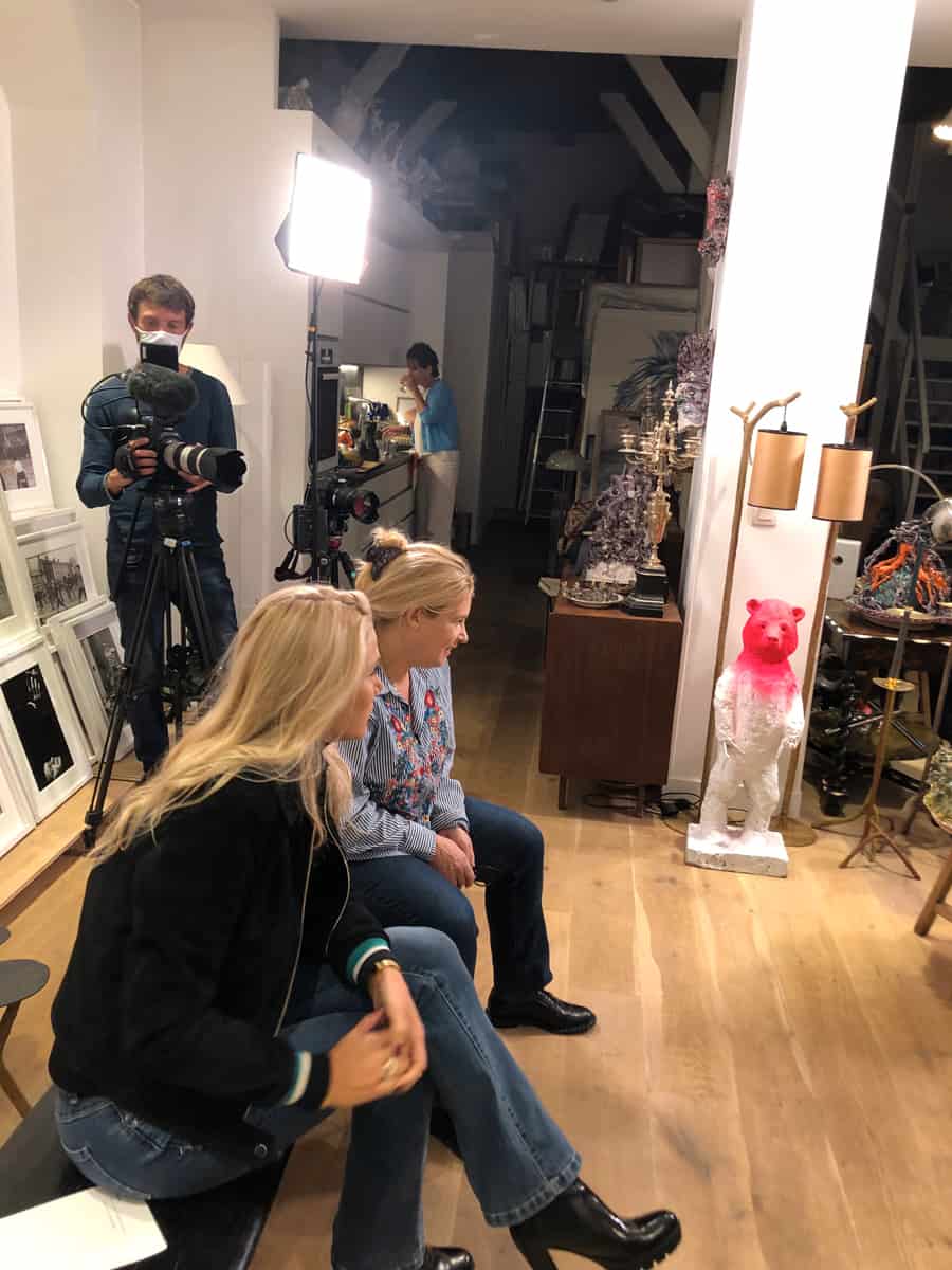 Tournage France24 avec Hélène Darroze, à la School Gallery, octobre 2020
