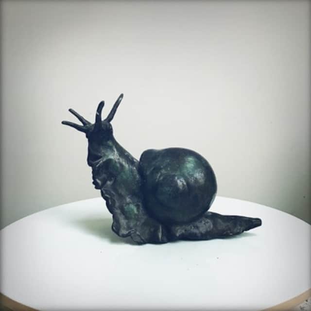 Escargot sculpture en bronze, PU 12 x 6 x 7 cm DP216  ©Denis Polge