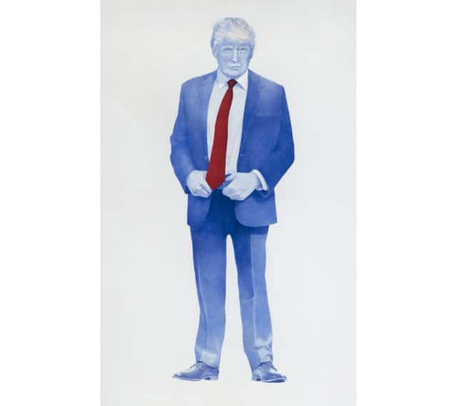 Sauvage #13 (Donald Trump), 2018 Dessin au stylo à bille bleu sur papier 120 x 75 cm, KO-1807 ©KONRAD