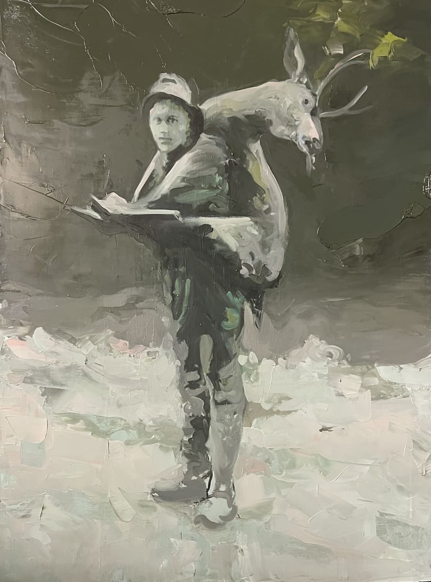 L'homme des bois, 2018, peinture huile sur toile, 130 x 97 cm VR-1809 ©Vincent Ruffin VR-1809