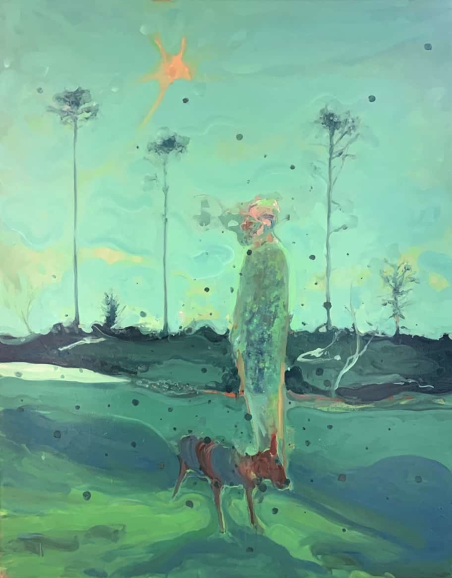 Entre chien et loup, 2022, peinture huile sur toile, 114 x 162 cm VR-2201 ©Vincent Ruffin