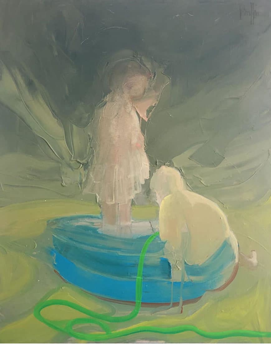 Jeu d'eau, 2021 peinture huile sur toile, 65 x 80 cm VR-2106 ©Vincent Ruffin