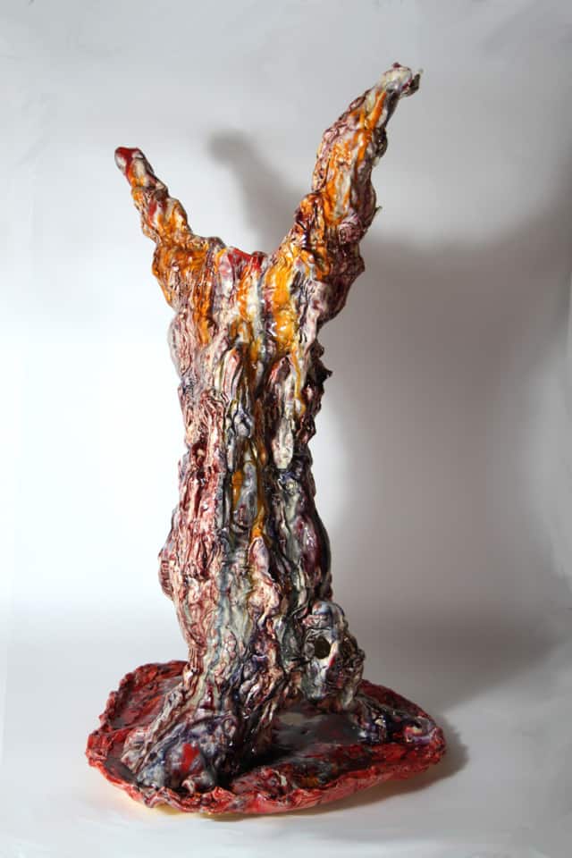 Le boeuf écorché, 2022, (dos) sculpture céramique H84 x DIA48 cm BC-2211 ©Bachelot&Caron