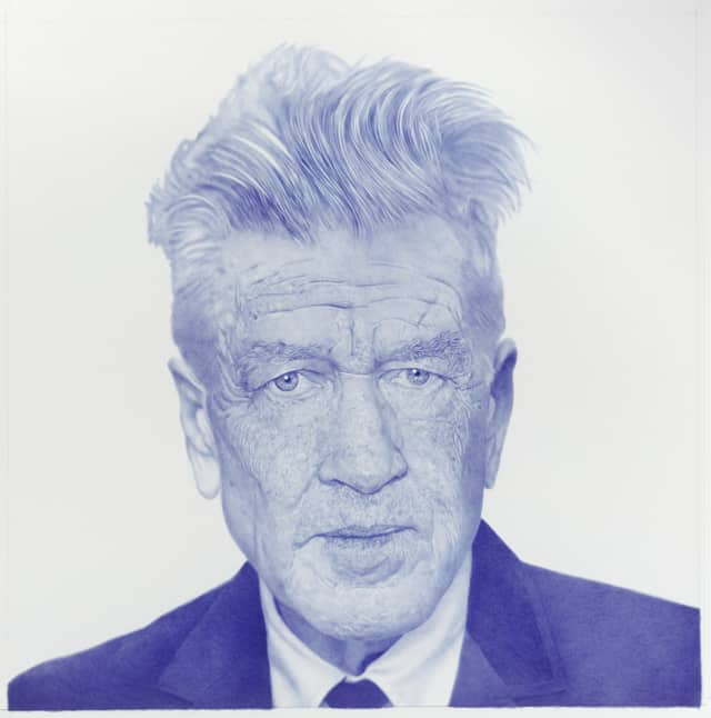 David (Lynch), 2021 Dessin au stylo à bille sur papier 100 x 100 cm ©KONRAD