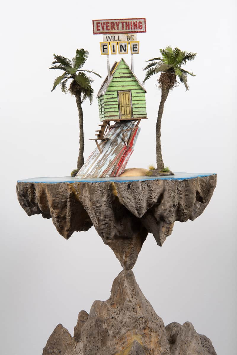 Everything will be fine, 2021, sculpture technique mixte sur socle ouvragé, 31 x 22 x H38 + socle H130 cm (détail) LF-2116 © LA FRATRIE courtesy School Gallery - Olivier Castaing Everything will be fine, 2021, sculpture technique mixte sur socle ouvragé, 31 x 22 x 38H + socle 130 H cm LF-2116 ©La fratrie courtesy School Gallery - Olivier Castaing