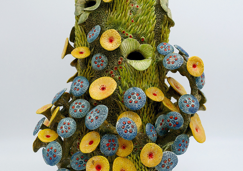 Millefiori2020sculpturefaenceetmaux52x32cmMP-2004MurielPersil