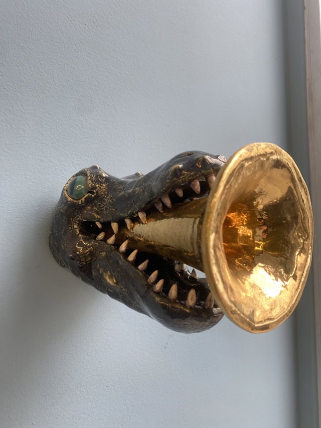 Baby crocodile, 2024 sculpture faïence émaillée 13 x 11 x 20 cm  OT-2404 ©Onno Theelen