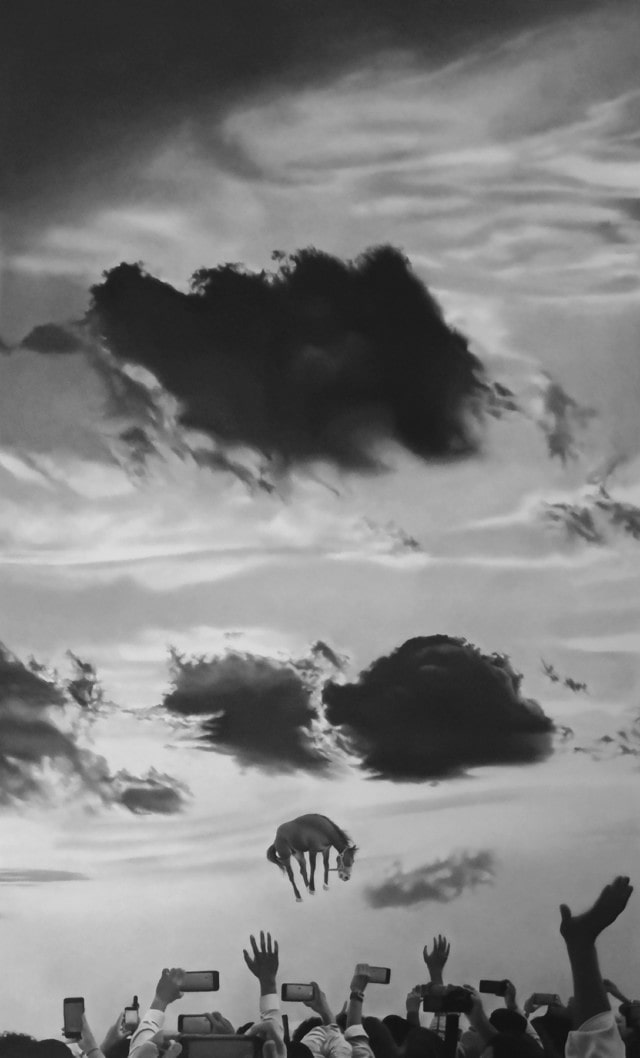 Good bye Horses, 2024 dessin pierre noire et graphite sur papier 96 x 61,5 cm RT1049 ©Raphaël Tachdjian