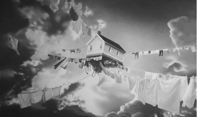 Les odeurs du vent, 2024 dessin pierre noire et graphite sur papier 60 x 96 cm RT1053 ©Raphaël Tachdjian