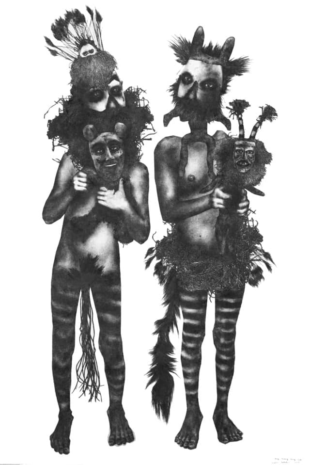 Eenie meenie miney moe , 2015 dessin au graphite - 80x120 cm  MB-1501 ©Marie BORALEVI