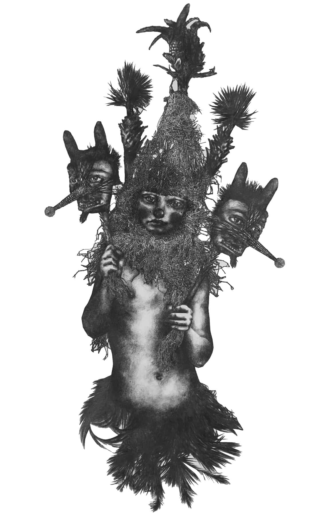 Cheeks, 2016 Dessin et techniques mixtes 80x120 cm MB-1601 @marie Boralevi