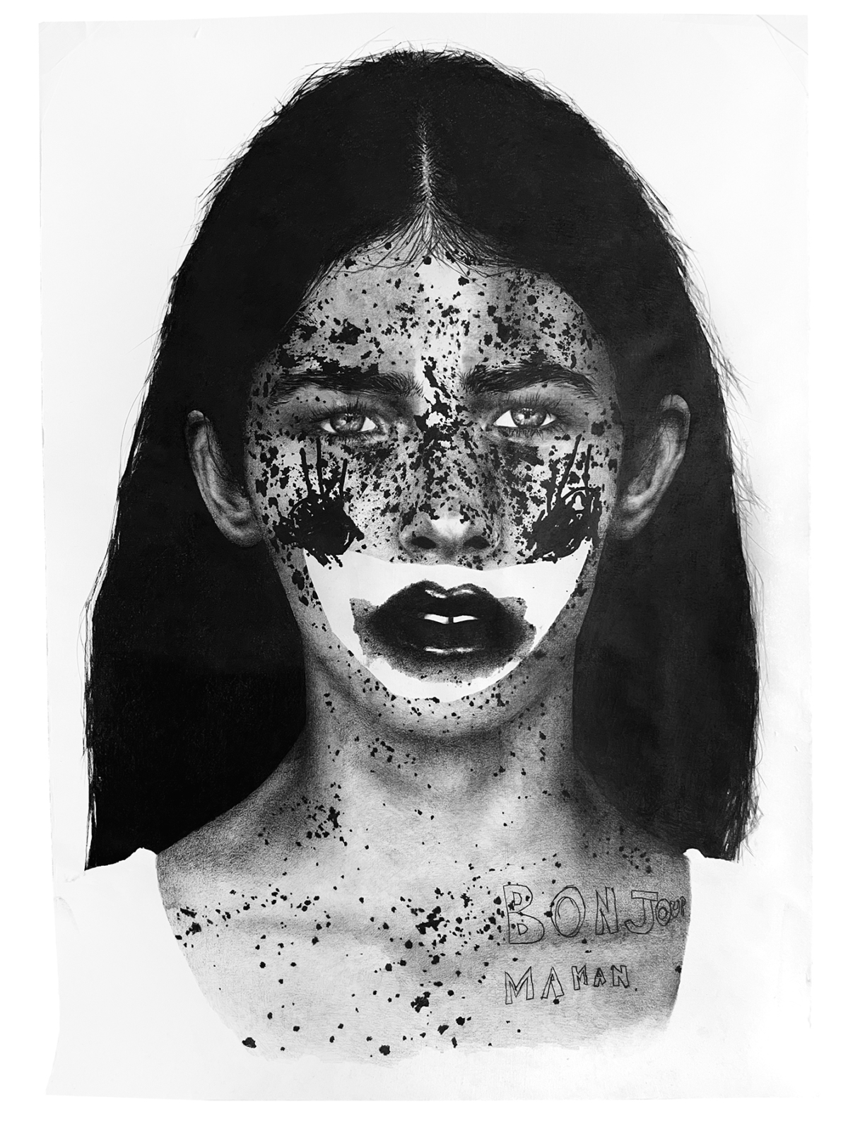 Baby blues-Momnesia, 2023 drawing and mixed media 100x140cm MB-2304 ©Marie Boralevi
