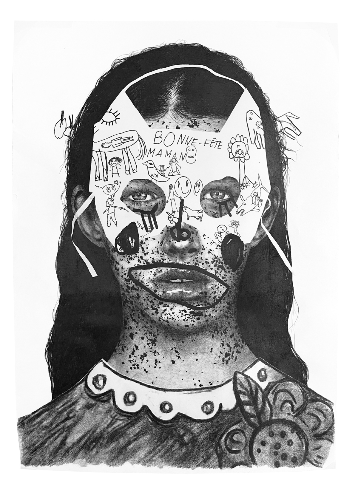 Mother's day, 2023 drawing and mixed media  140x100 cm MB-2306 ©Marie Boralevi