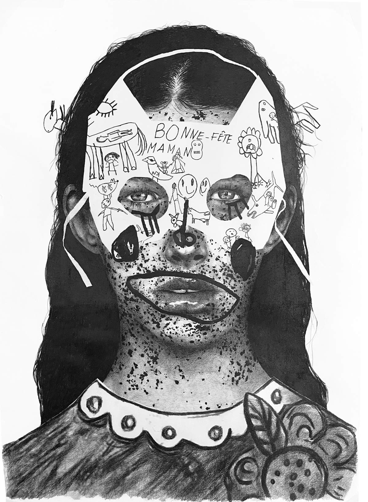 Mother's day, 2023 drawing and mixed media  140x100 cm MB-2306 ©Marie Boralevi