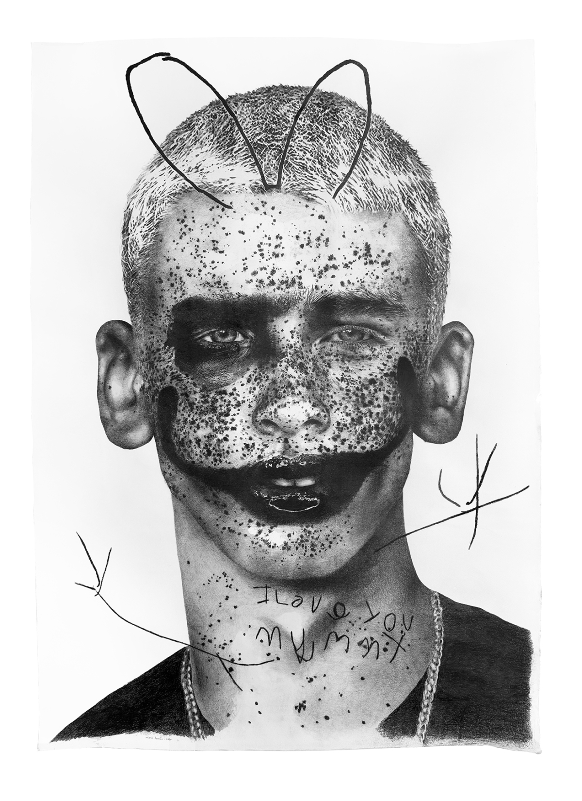 They're all as sane as me, 2024 Persona non grata Drawing and mixed media  140x100 cm MB-2401 ©Marie Boralevi