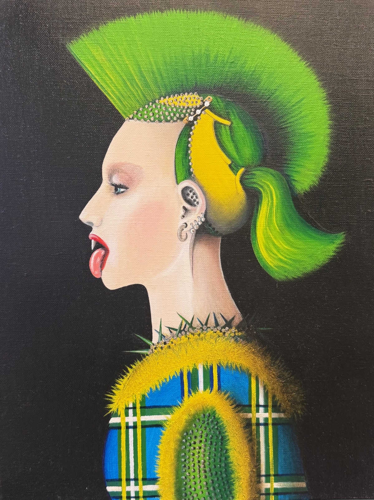 Protopunk #06 2025 peinture huile sur toile, 41x33 cm SP-PP06-HT ©Sabine Pigalle 