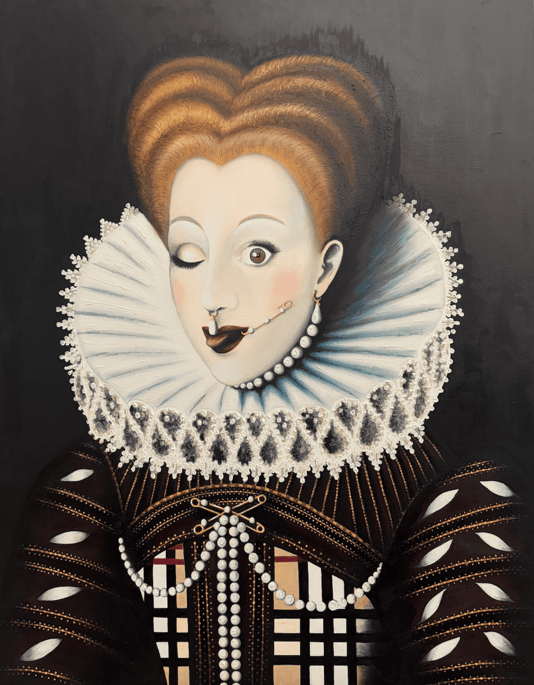 Protopunk Tartan 2025 peinture huile sur toile, 146x3114 cm SP-PP07-HT  ©Sabine Pigalle 