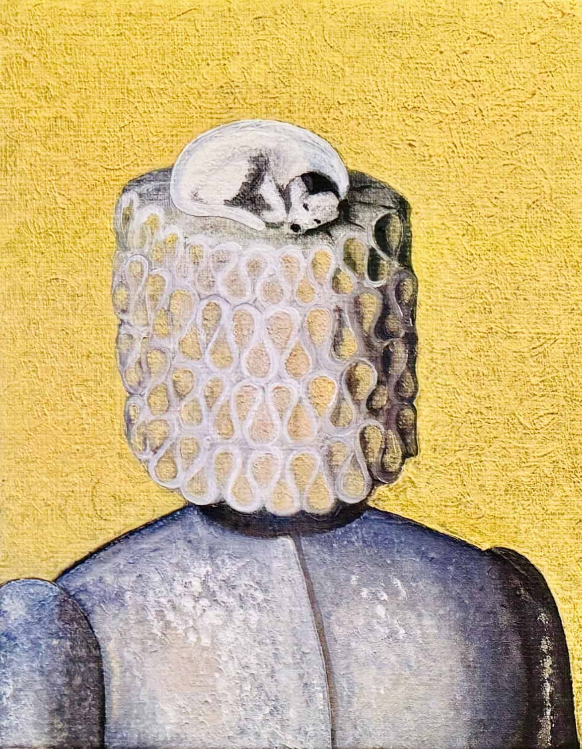 Dog Nap, 2025 peinture huile sur toile 24x19 cm SP-SQ03 ©Sabine Pigalle