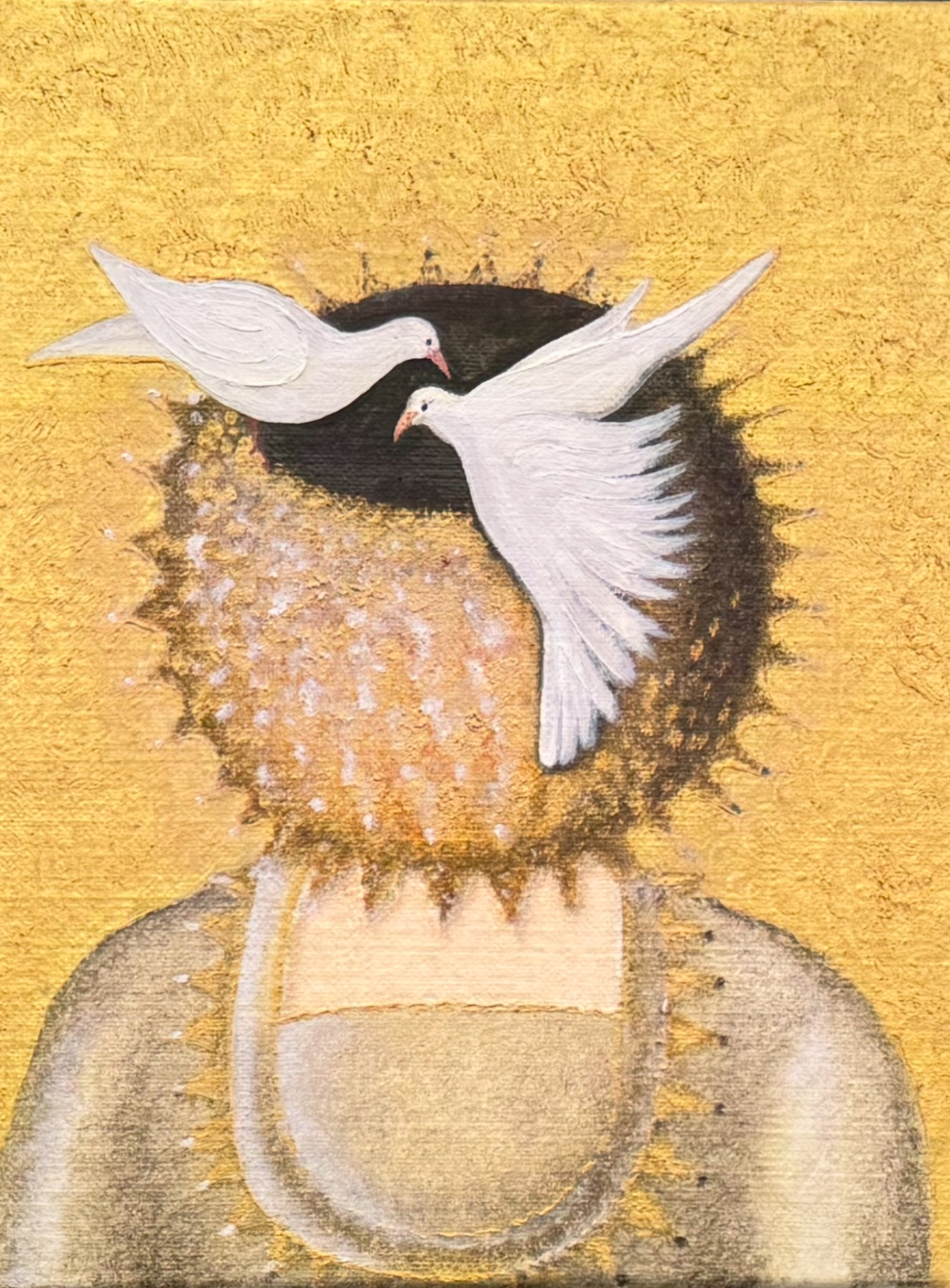 Love Nest 2025 peinture huile sur toile 24x19 cm SP-SQ04 ©Sabine Pigalle