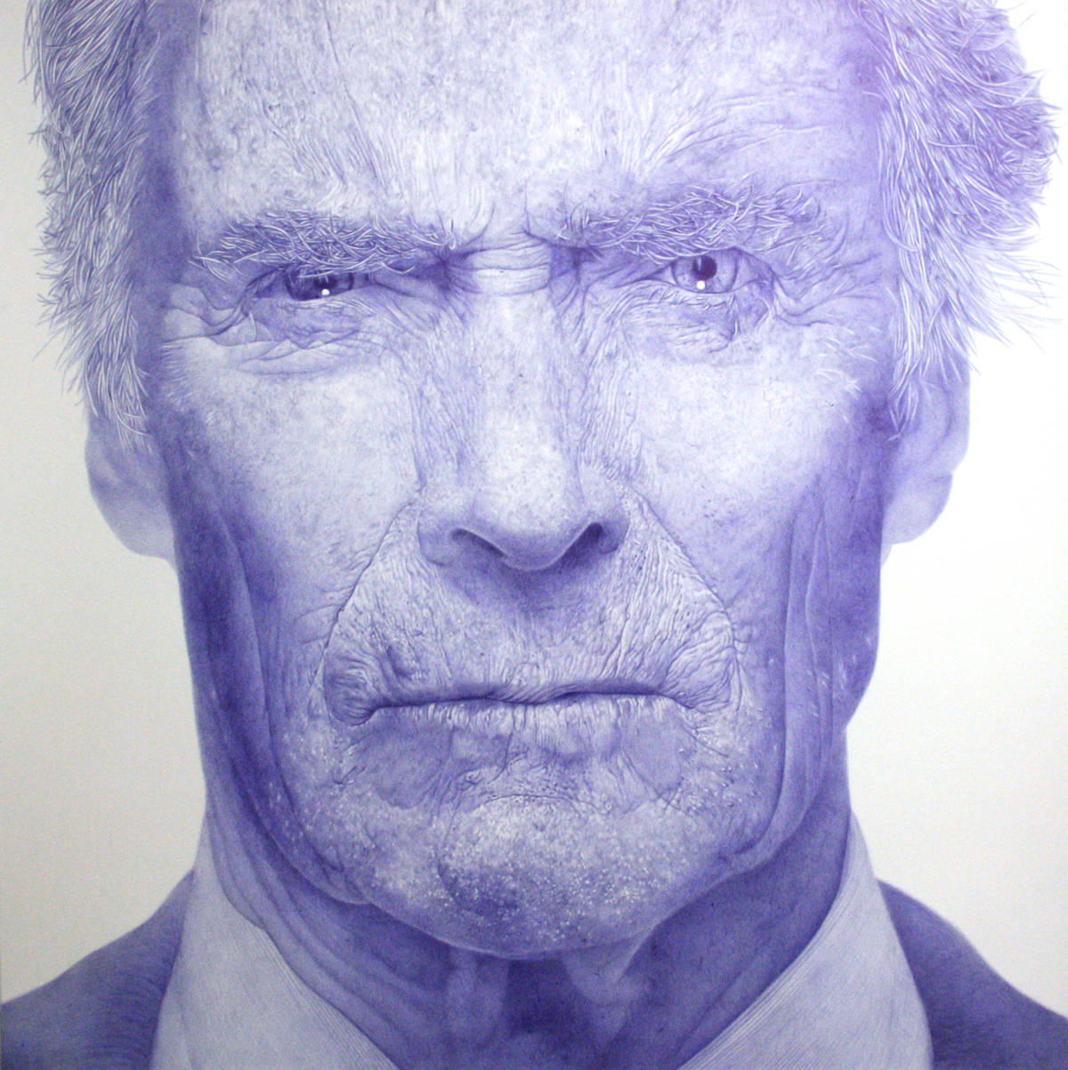 Clint (Eastwood), 2025 dessin stylo à bille sur papier 100x100 cm KO-2545 ©Konrad