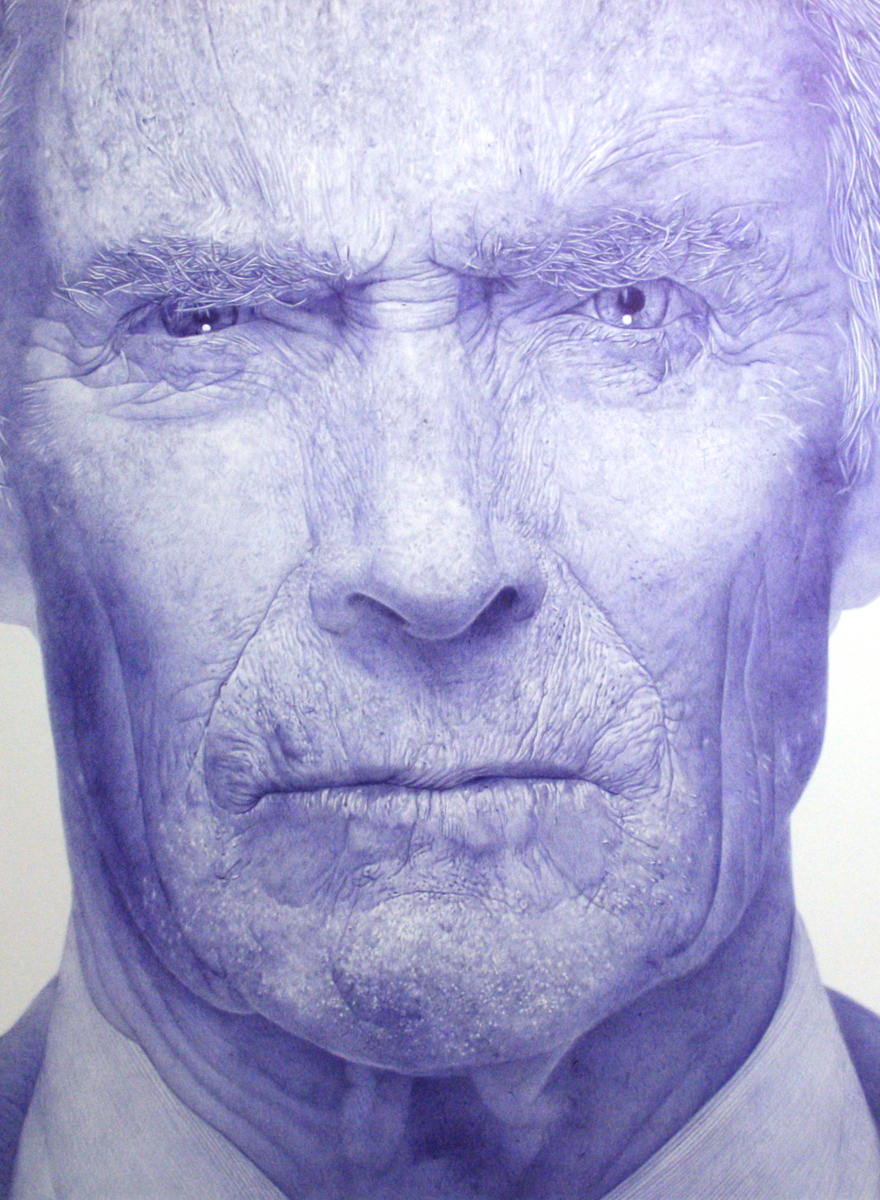 ClintEastwood2025dessinstyloabillesurpapier100x100cmKO-2545Konrad