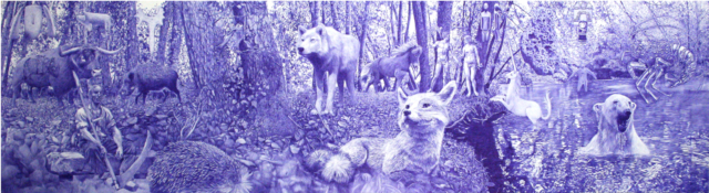 KO-2547 Imagine there's no heaven, 2025, dessin stylo à bille sur papier 1445x390 cm ©Konrad web