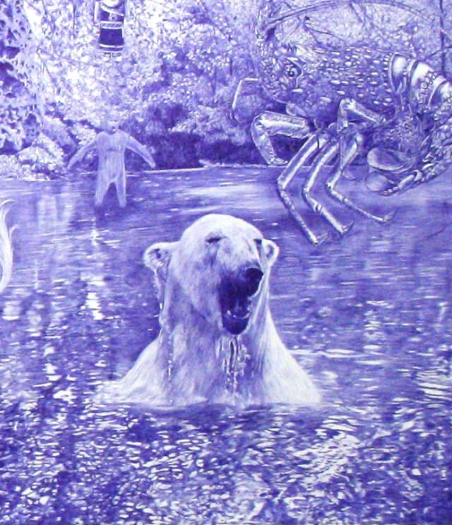 Imagine there's no heaven (détail), 2025 dessin stylo à bille sur papier 1445x390 cm KO-2547 ©Konrad