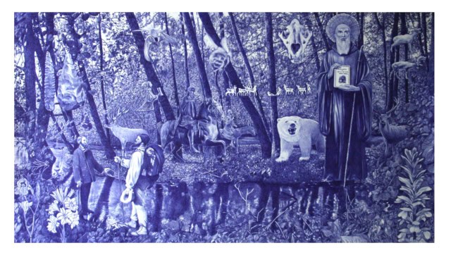 Imagine no possessions, 2025 dessin stylo à bille sur papier 675x390 cm KO-2549 ©Konrad 