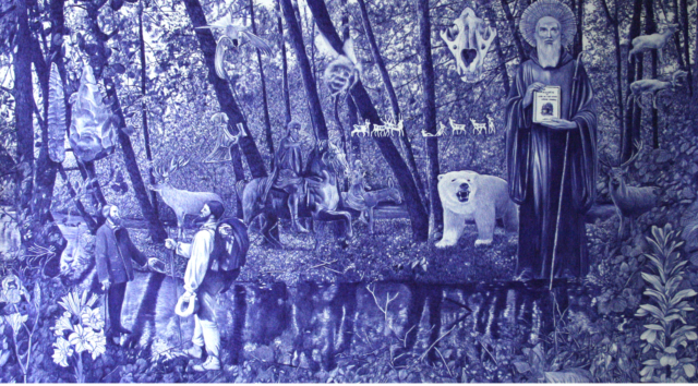 Imagine no possessions, 2025 dessin stylo à bille sur papier 675x390 cm KO-2549 ©Konrad 