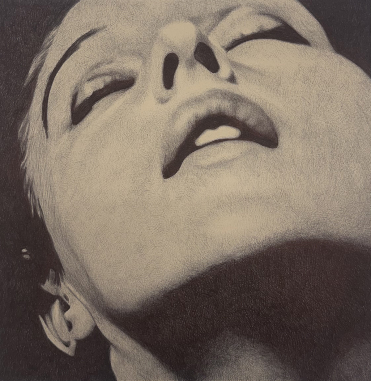 Monica, 2026 dessin stylo à bille sur papier 28x28 cm KO-2605 ©Konrad