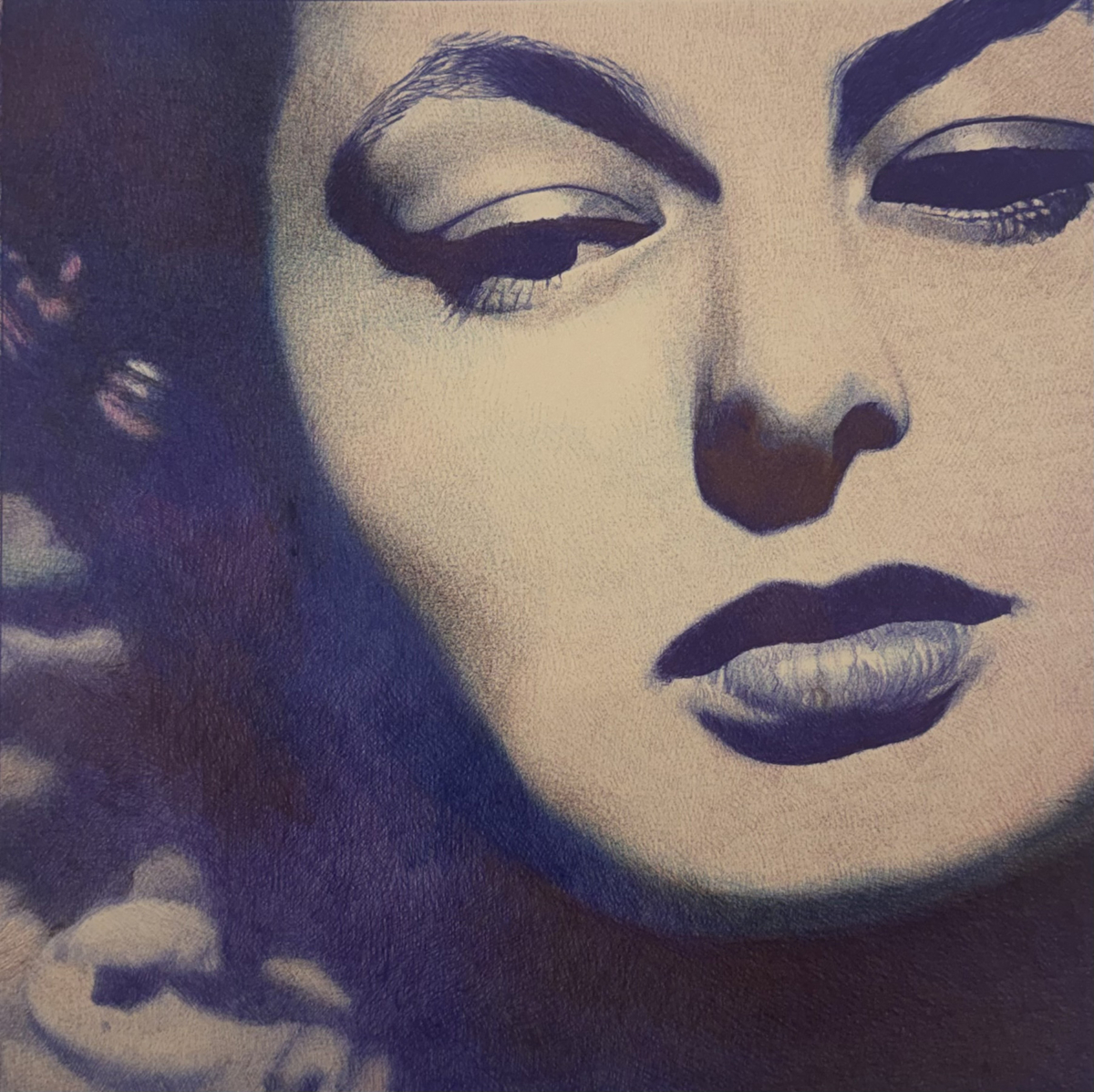 Ingrid, 2026 dessin stylo à bille sur papier 28x28 cm KO-2606 ©Konrad