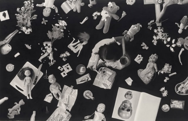 Touslesjouetsontdejapleures2025dessinpierrenoireetgraphitesurpapier61x95cmRT1049RaphaelTachdjian