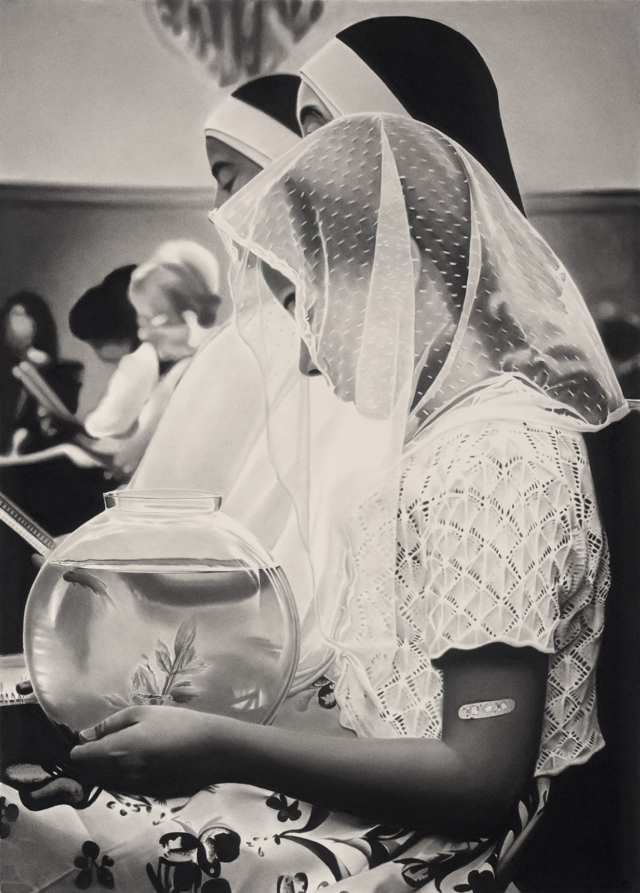 Lespoissonsrevent-ilsduciel2025dessinalapierrenoireetgraphitesurpapier765x545cmRT1057RaphaelTachdjian