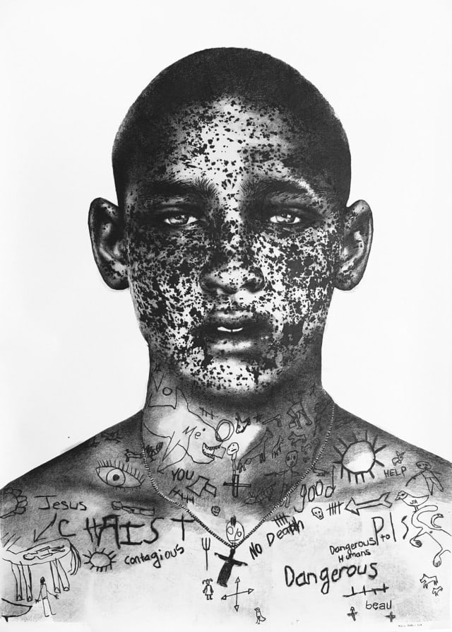 Dangerous - Persona non grata, 2022 dessin technique mixte sur papier washi 140x100 cm MB-2201 ©Marie Boralevi