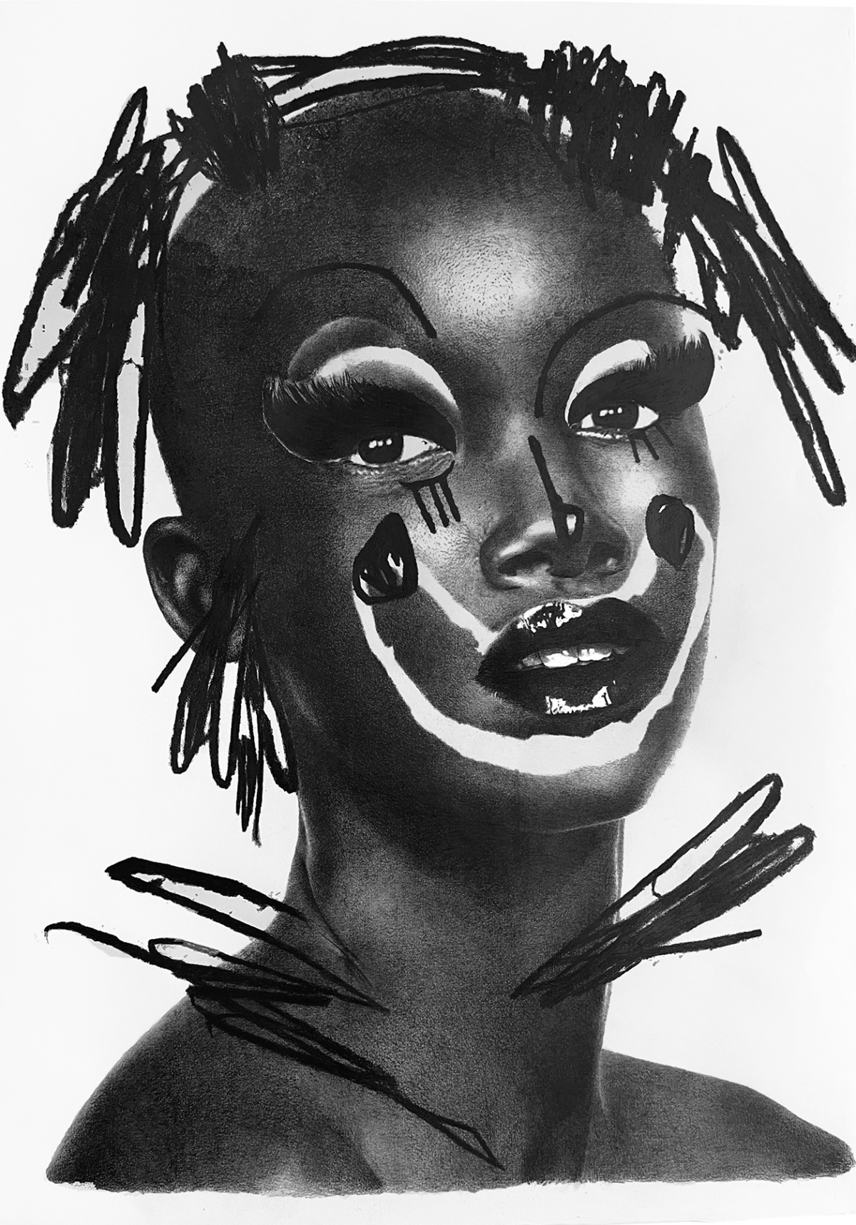 Role mode, 2023, Momnesia dessin technique mixte sur papier, 140x100 cm MB-2302 ©Marie Boralevi