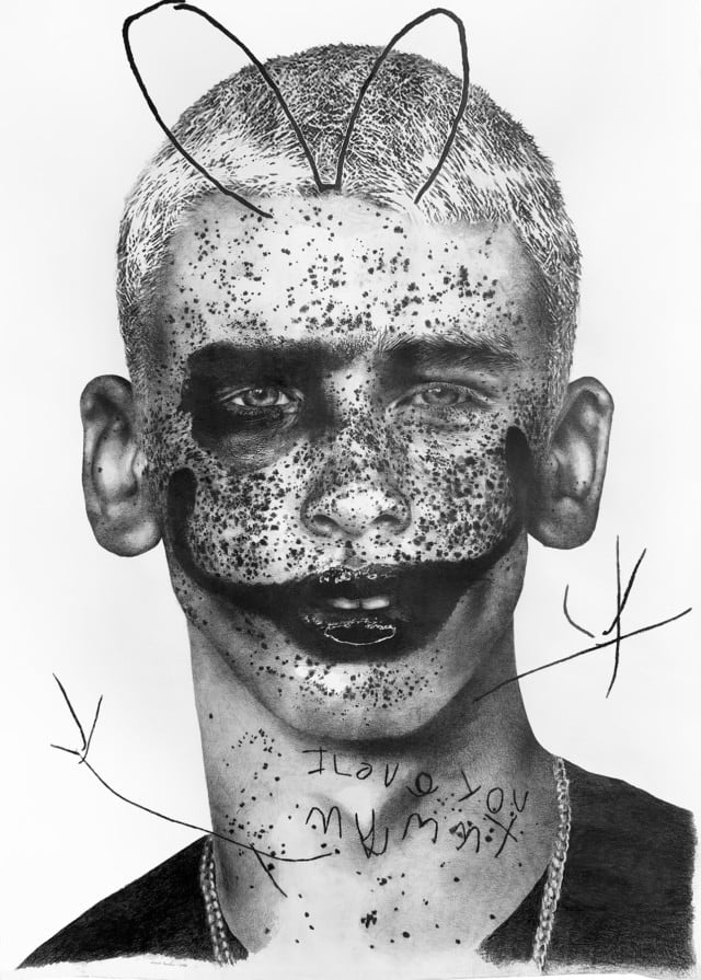 They're all as sane as me, 2024 Persona non grata dessin technique mixte sur papier, 140x100 cm MB-2401 ©Marie Boralevi