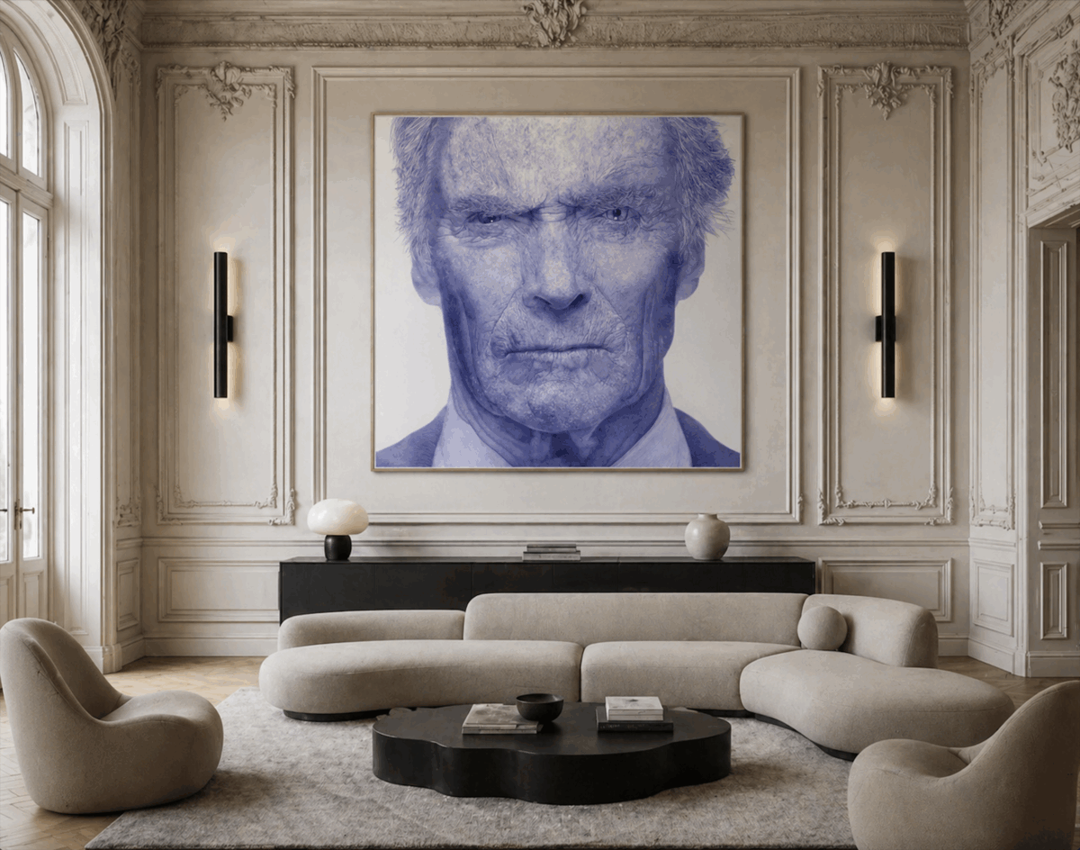 Portrait de clint Eastwood par Konrad in situ