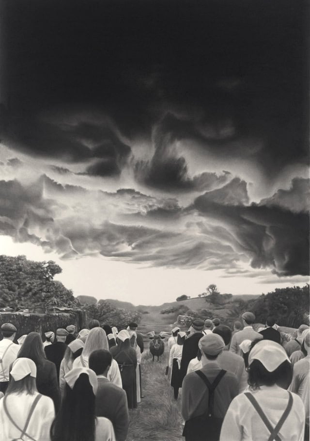 Le guide, 2025 dessin pierre noire et graphite sur papier 78x54 cm RT1047 Raphaël Tachdjian