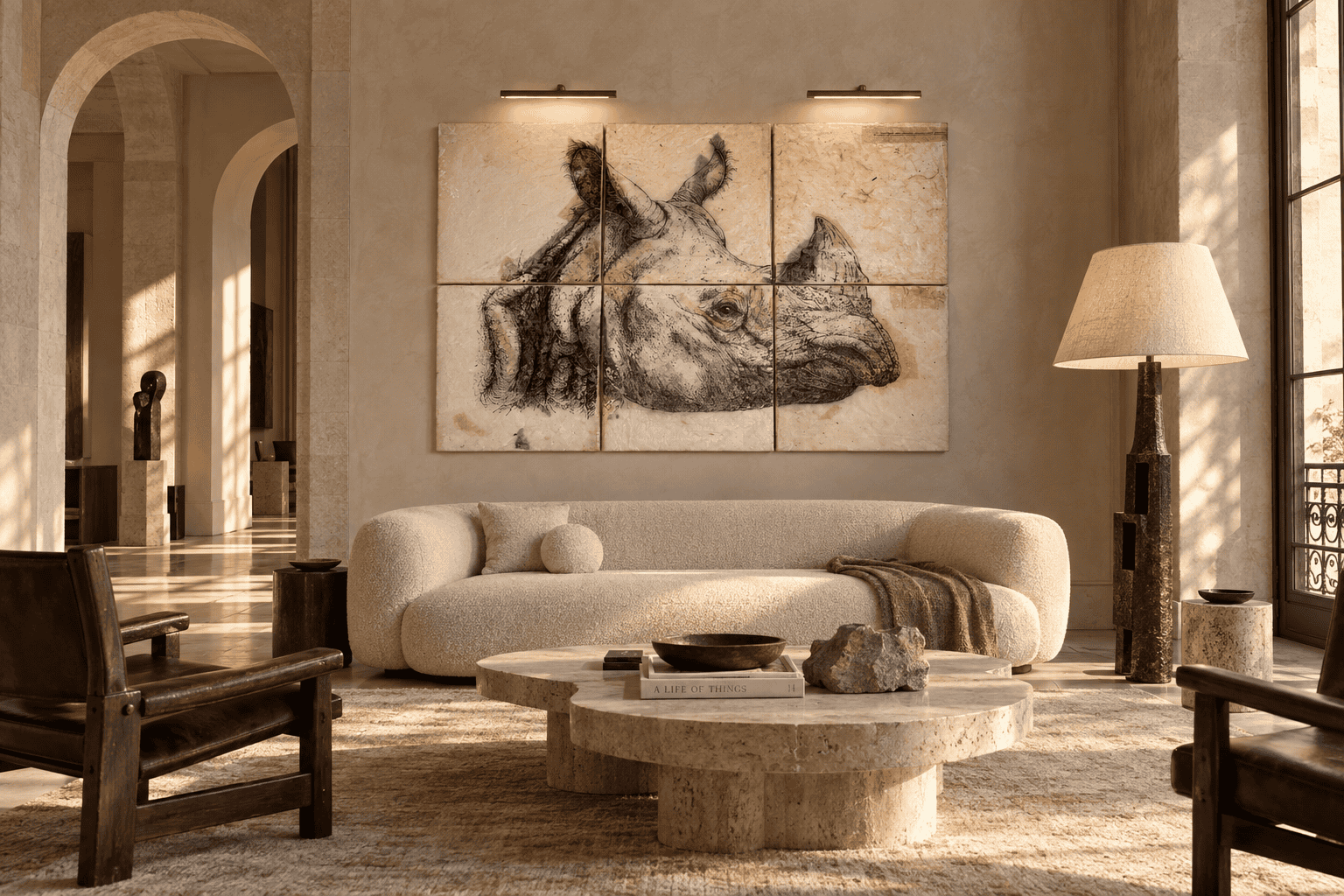 IndochineseRhinoceros20266dessinsalencremarouflessurtoile60x50x6cmCorineBorgnetPH1